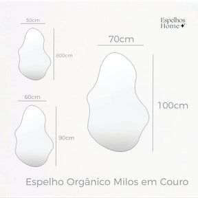 Espelho Orgânico Milos em Couro