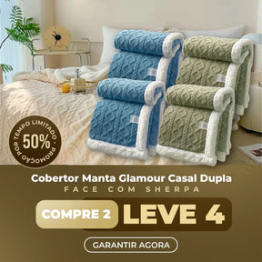 PROMOÇÃO Cobertor Glamour Casal Sherpa (Compre 2 Leve 4)